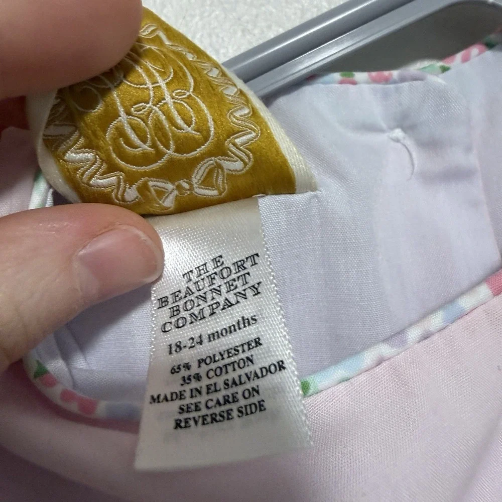 TBBC Beaufort Bonnet Company Sleeveless Rebecca Pink Romper Size 18-24 Months